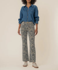 Kelsey High Rise Flare Denim - Leopard