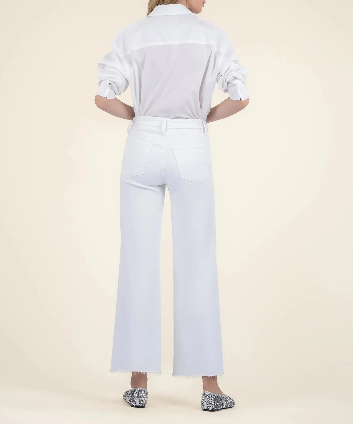 Meg High Rise Wide Leg- Optic White KUT