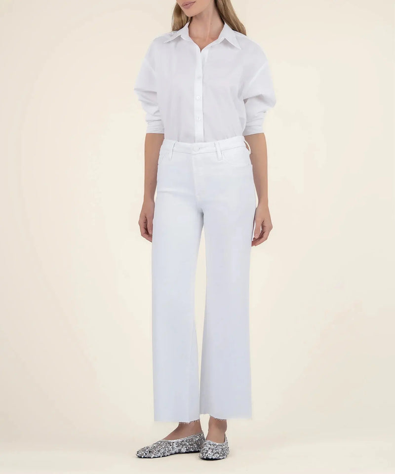 Meg High Rise Wide Leg- Optic White KUT