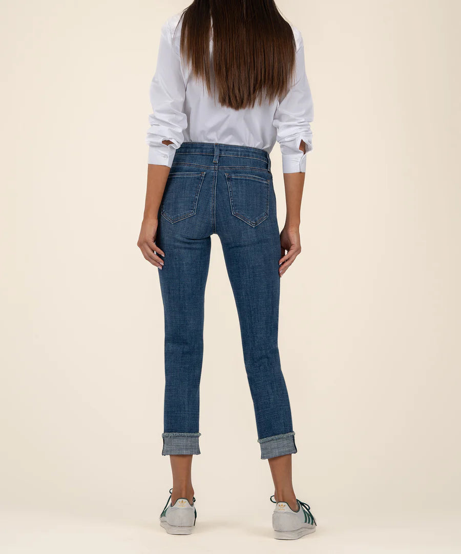 Amy Mid Rise Crop Straight Leg KUT