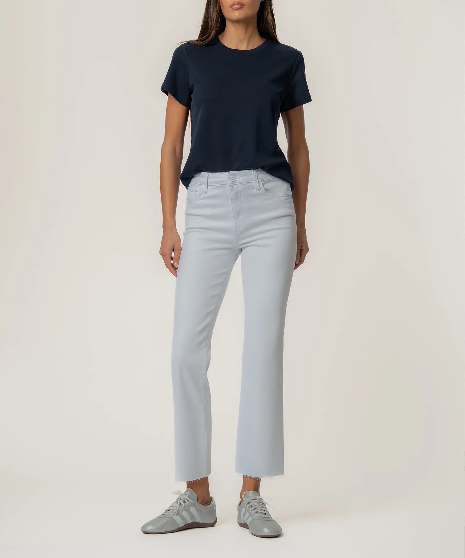 Kelsey High Rise Ankle Flare - Optic White