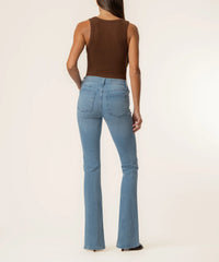 Natalie Mid Rise Flare in Lively Wash
