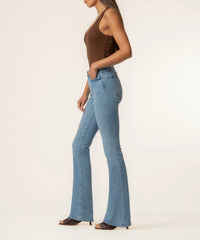 Natalie Mid Rise Flare in Lively Wash