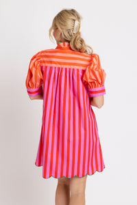 Fuschia Pinstripe Dress