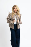 Leopard Denim Ruffle Novelty Jacket Karlie