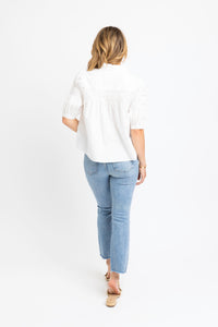 Solid Poplin Trim Top