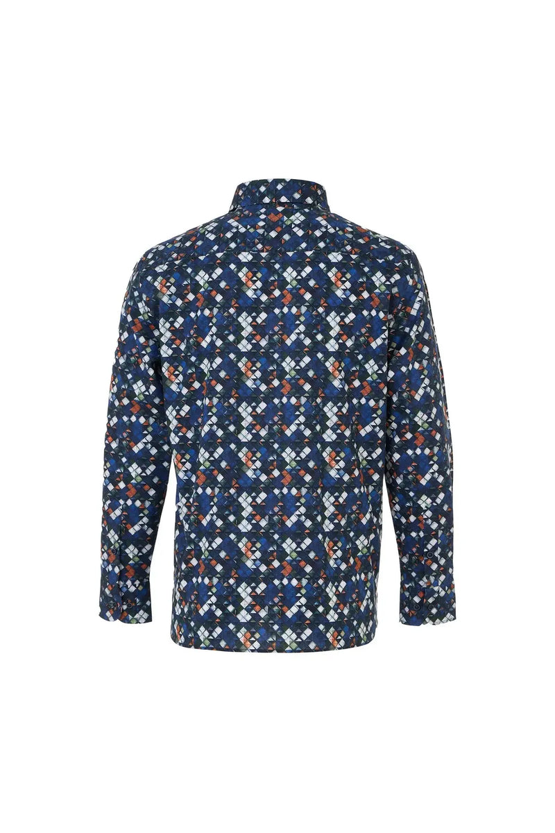 Multi Diamond Geo Print Button Down Shirt Clothier to The King