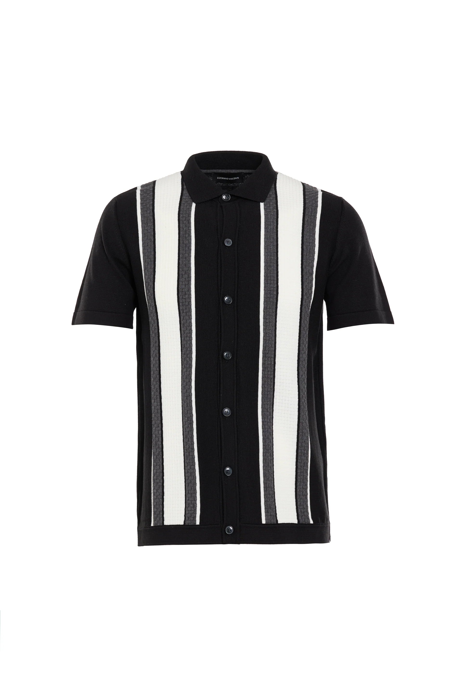 Rocker Black Bowling Knit Shirt