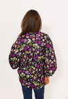 Floral Satin Puff Sleeve Top Karlie