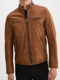 Nash Leather Jacket- Cognac