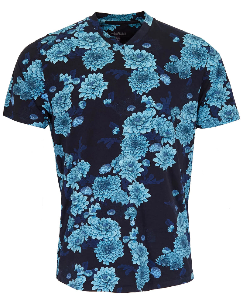 Maze Serious Floral V-Neck - Navy Lords of Harlech