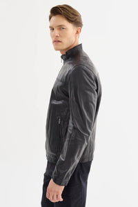 Lucio Lambskin Leather Jacket - Black