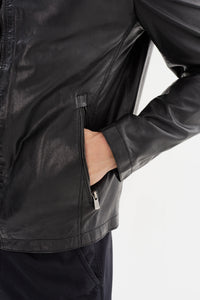 Lucio Lambskin Leather Jacket - Black