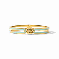 Laguna Enamel Hinge Bangle - Aqua