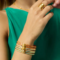 Laguna Enamel Hinge Bangle - Aqua