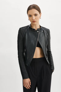 AZRA Leather Jacket - Black