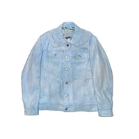 Light Blue Leather Jean Jacket