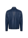 Lino Lambskin Leather Jacket- Jean Blue