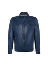 Lino Lambskin Leather Jacket- Jean Blue