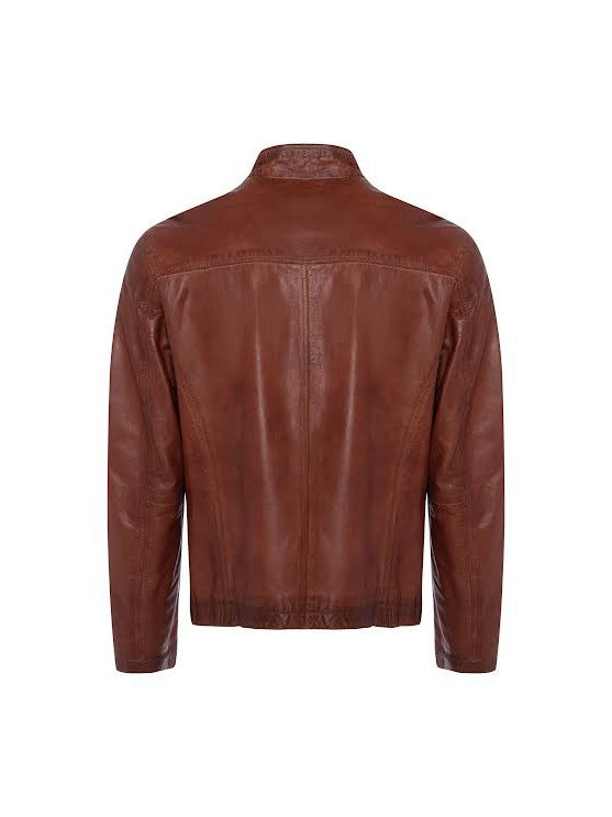 Lino Lambskin Leather Jacket- Metaxa Regency