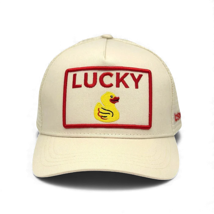 Lucky Duck Trucker Hat - Cream