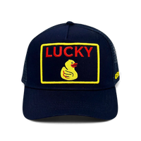 Lucky Duck Trucker Hat - Indigo
