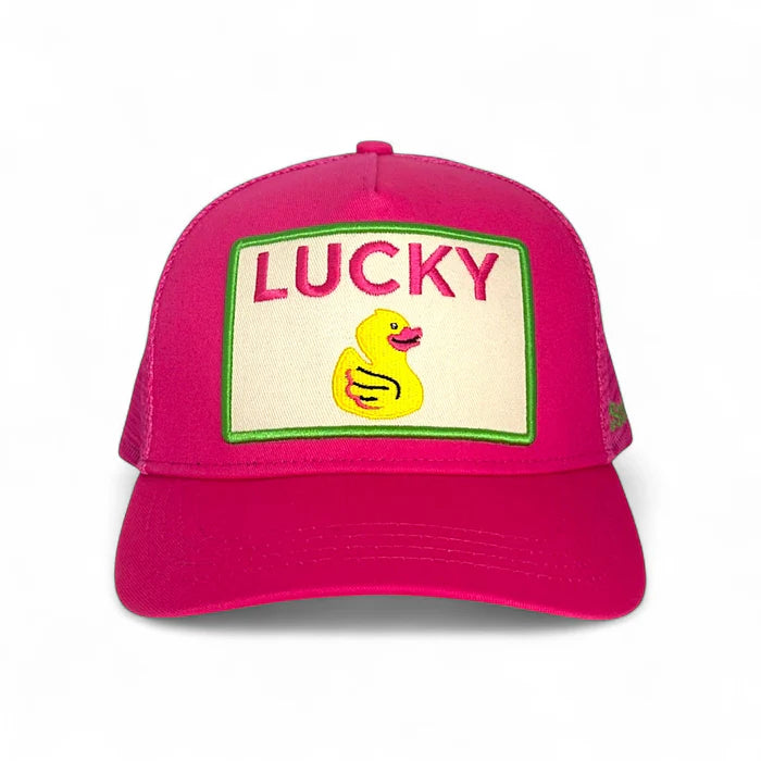 Lucky Duck Trucker Hat - Pink