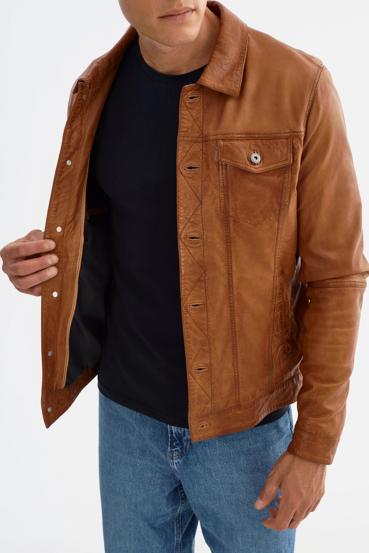 Maverick Leather Jacket - Cognac Regency