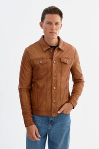 Maverick Leather Jacket - Cognac Regency