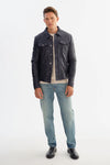 Maverick Leather Jacket - Navy Regency