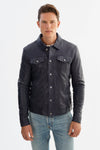 Maverick Leather Jacket - Navy Regency