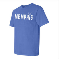 Memphis Guitar Tee- Blue (2X)