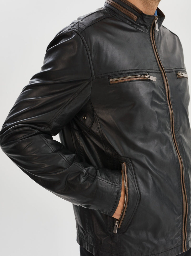 Nash Leather Jacket- Black