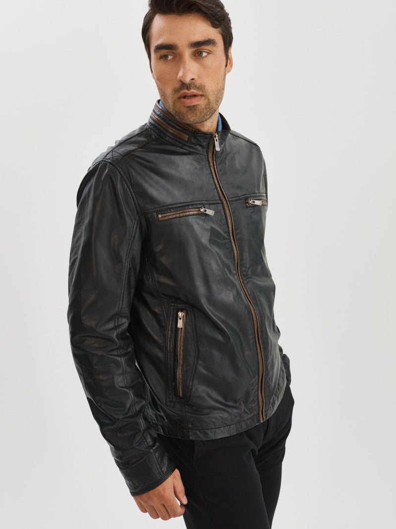 Nash Leather Jacket- Black