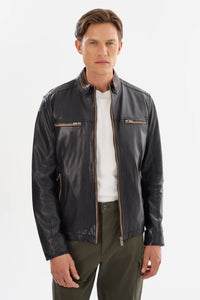 Nash Leather Jacket- Black