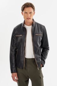 Nash Leather Jacket- Black