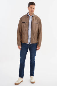 Nash Leather Jacket- Grey