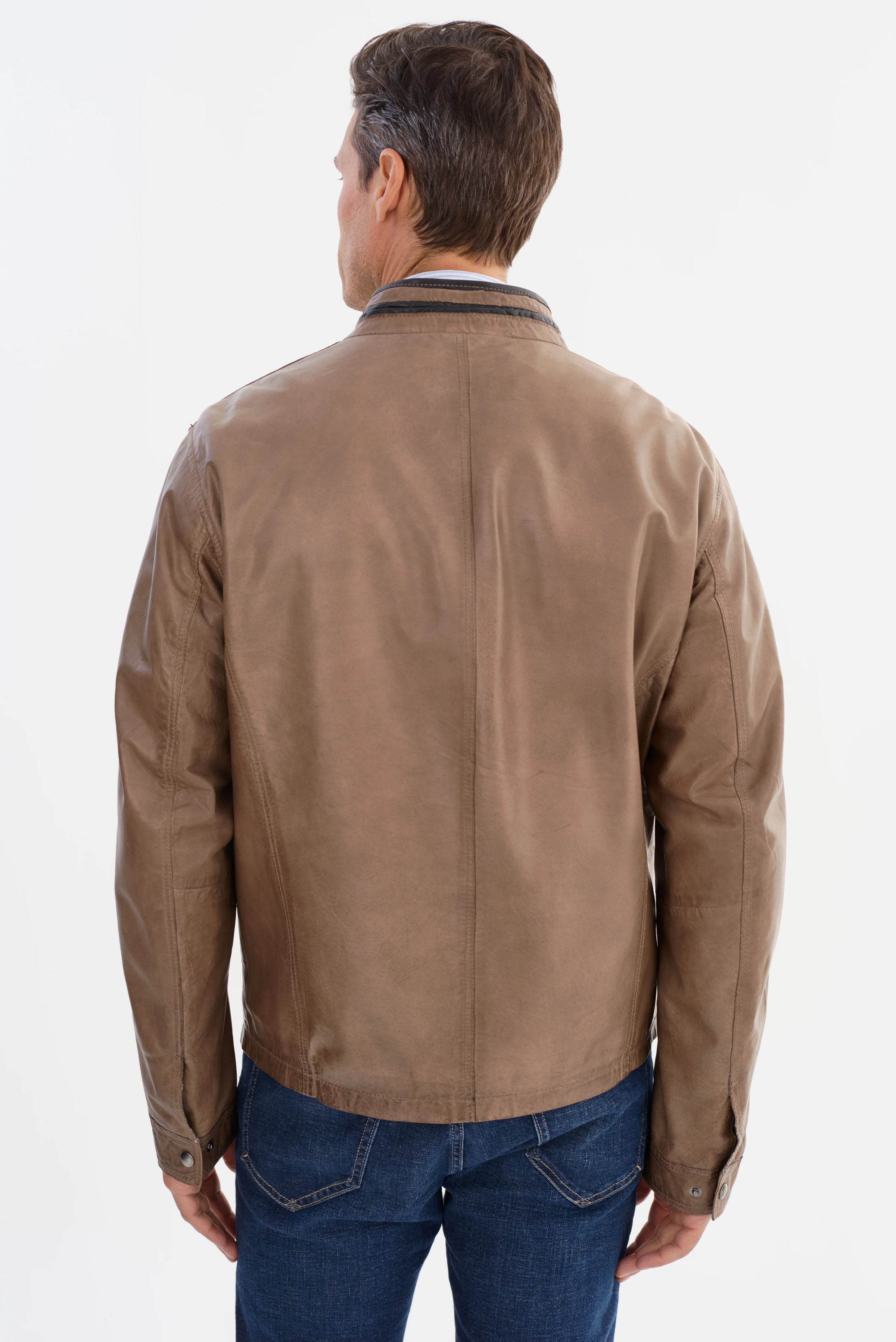 Nash Leather Jacket- Grey