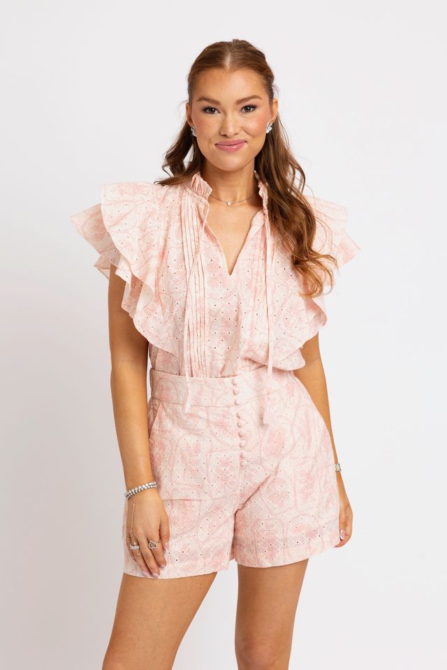 Eyelet Ruffle Blouse