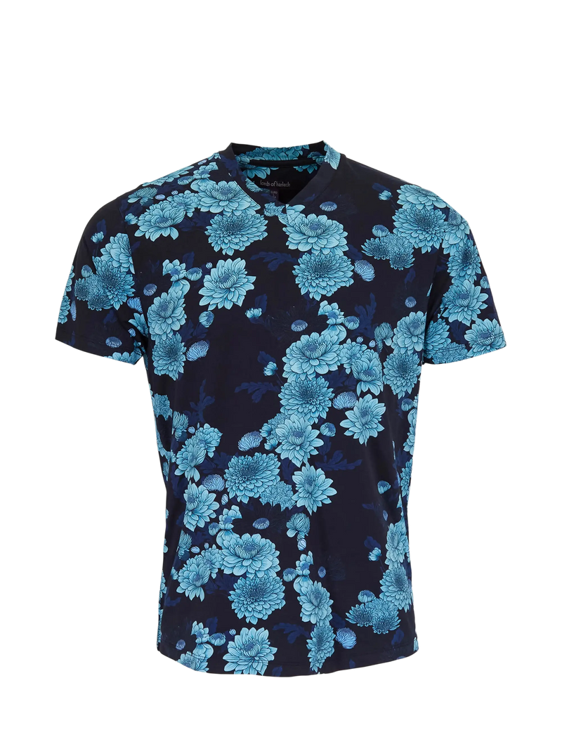 Maze Serious Floral V-Neck - Navy Lords of Harlech