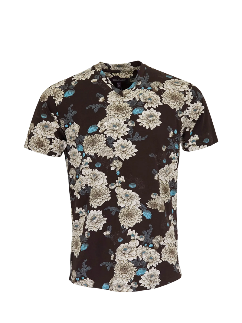 Maze Serious Floral V-Neck - Black Lords of Harlech