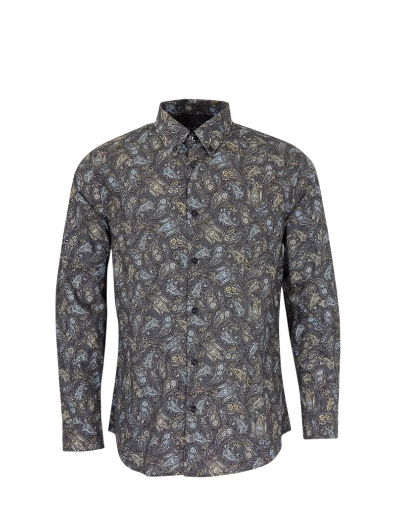 Morris Madrid Paisley Sport Shirt - Smoke Lords of Harlech