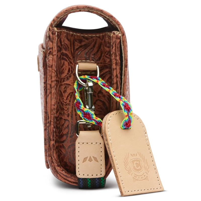 Sally On the Town – Tooled Leather Mini Messenger Bag Consuela