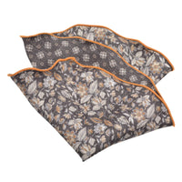 Black Floral Silk Pocket Round
