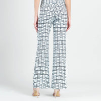 Kick Front High Slit Pant - Geo Rectangle