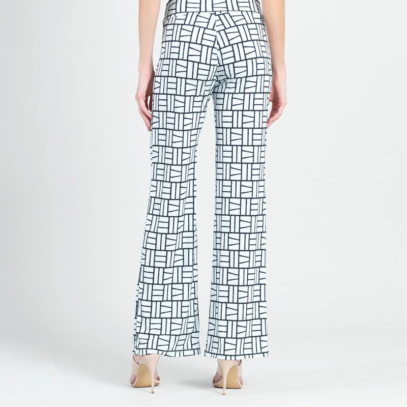 Kick Front High Slit Pant - Geo Rectangle