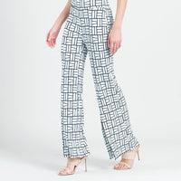 Kick Front High Slit Pant - Geo Rectangle