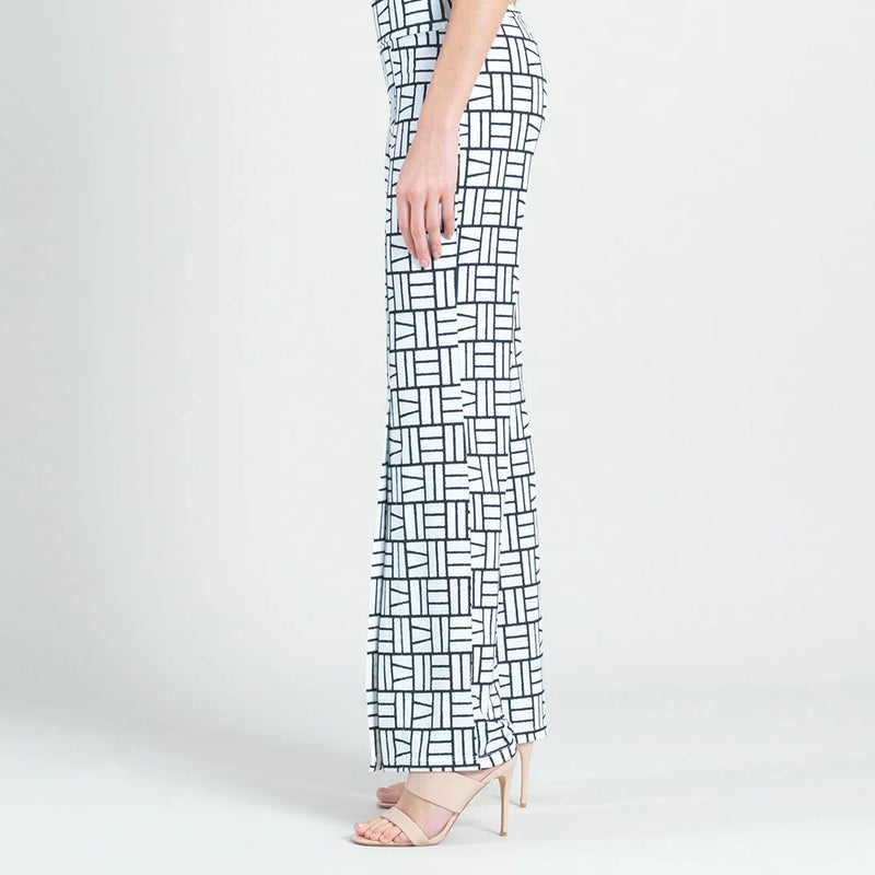 Kick Front High Slit Pant - Geo Rectangle