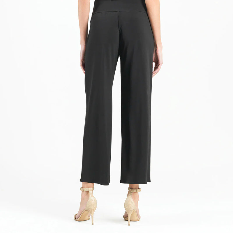 Front Slit Ankle Petal Pant - Black