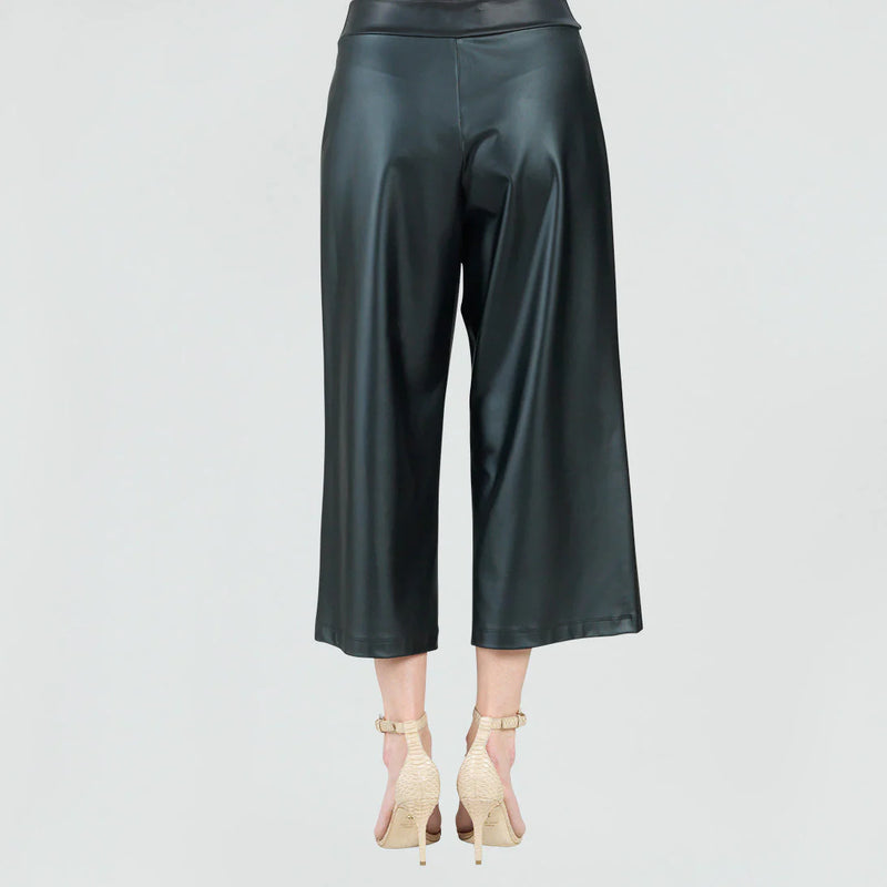 Liquid Leather™ - Sheen Front Pocket Gaucho Pant - Black